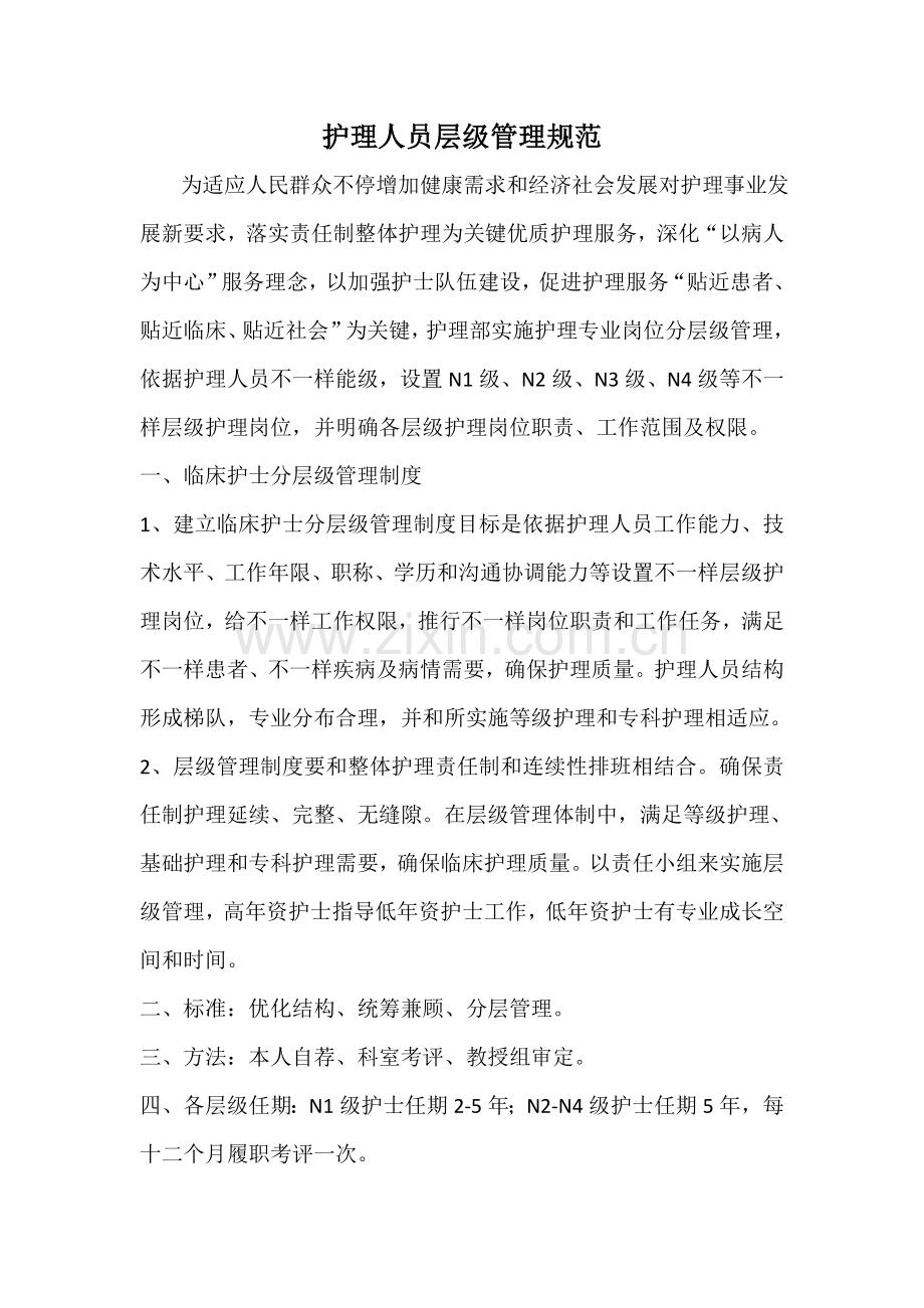 护理人员层级管理综合规范.doc_第1页