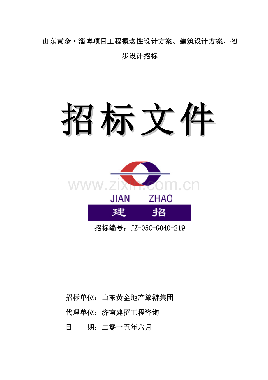 建筑设计方案初步设计招标文件模板.doc_第1页