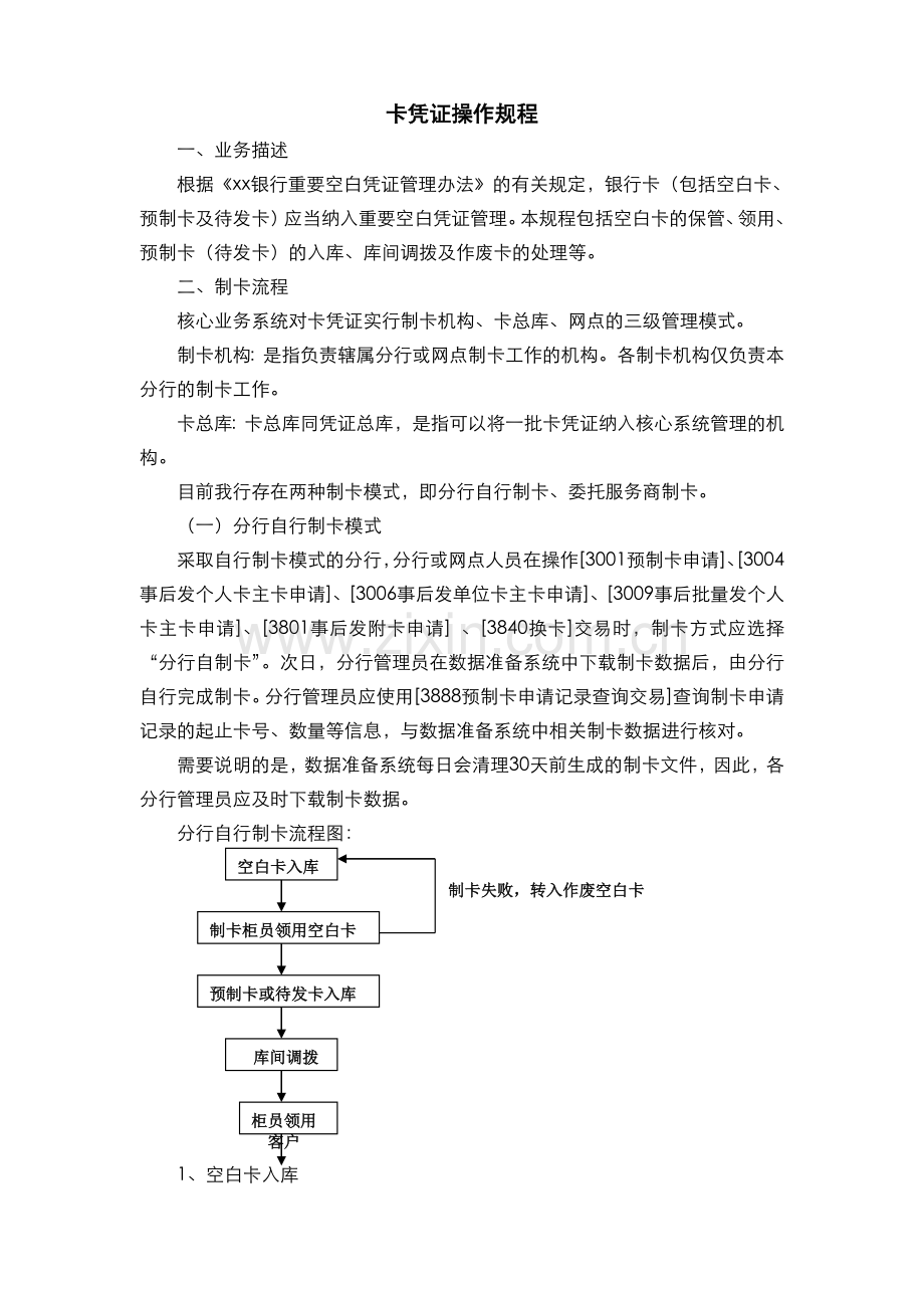 银行卡凭证操作规程模版.doc_第1页
