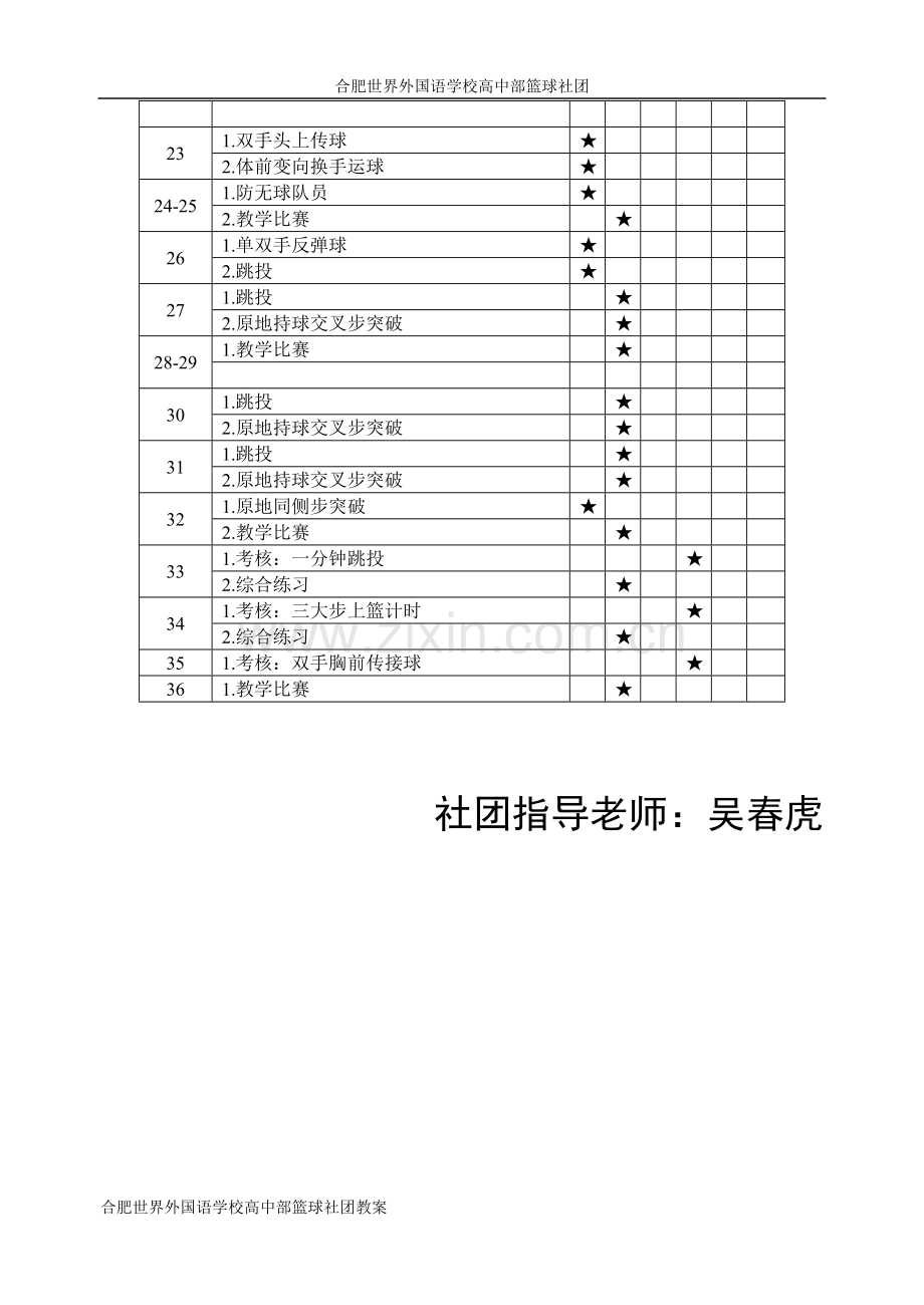 合肥世界外国语学校高中部篮球社团教案设计—--教案.学案.doc_第2页