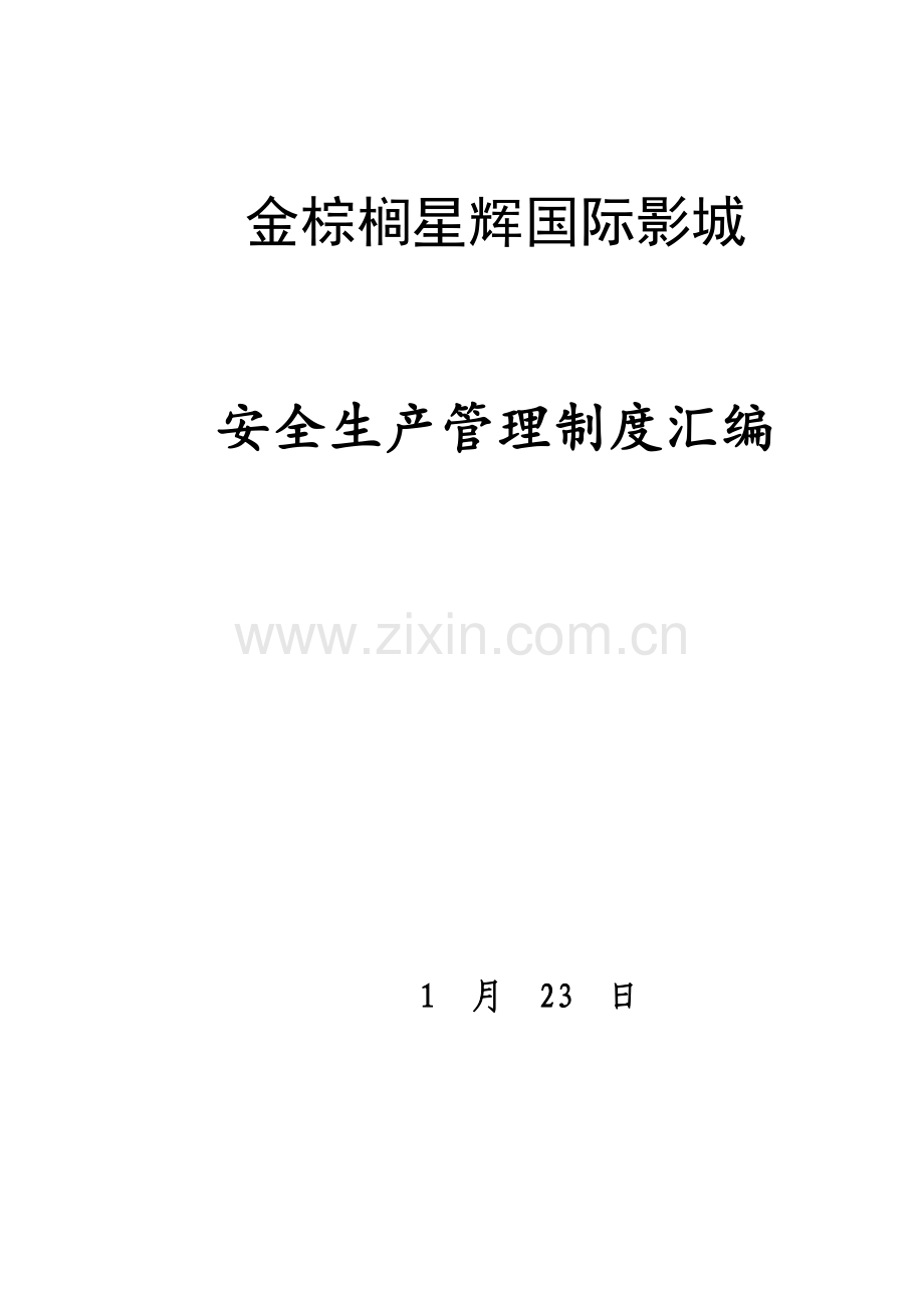 影城安全生产管理核心制度.doc_第1页