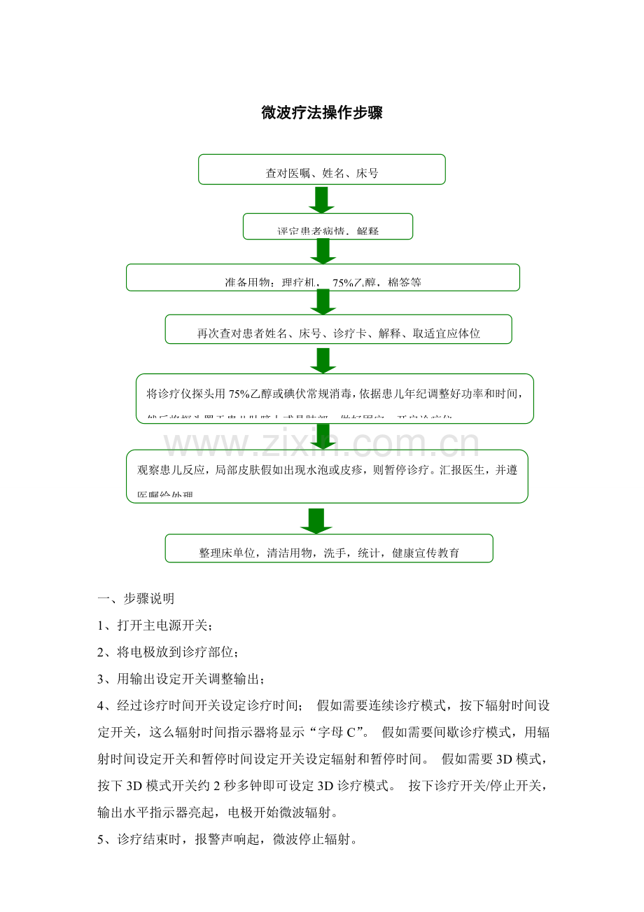 微波治疗仪的操作作业流程.doc_第1页
