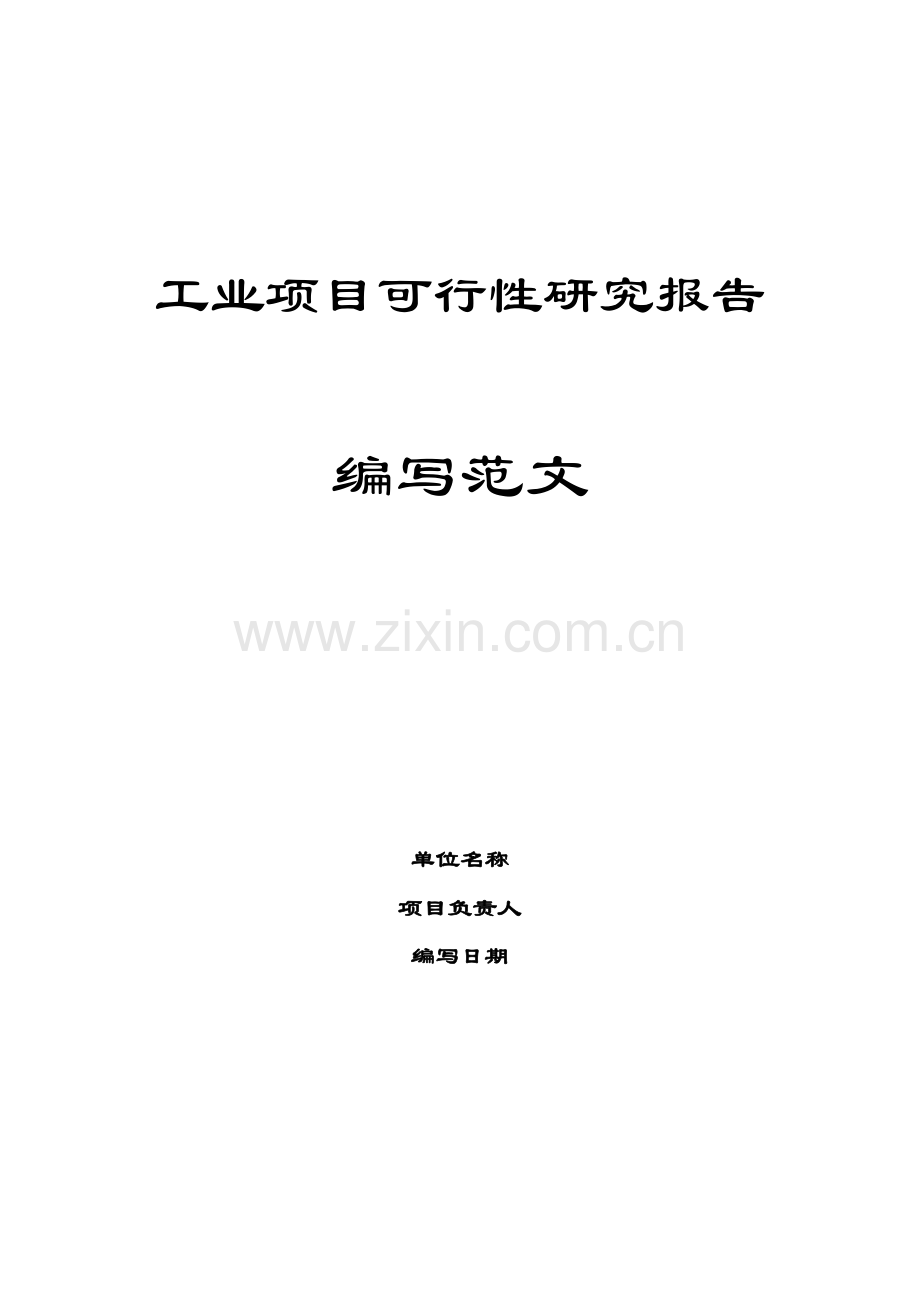 工业综合项目可行性研究应用报告范本.doc_第1页