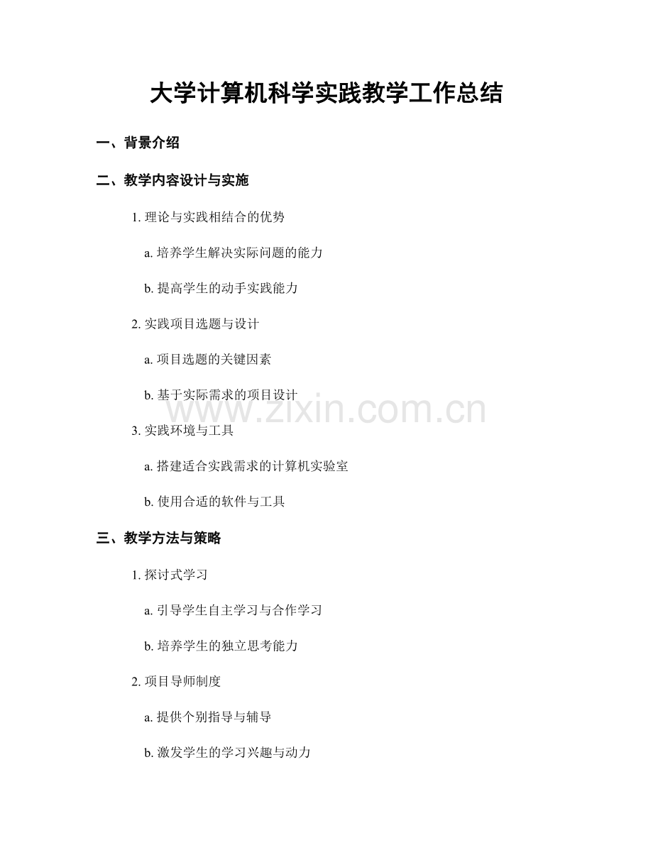 大学计算机科学实践教学工作总结.docx_第1页