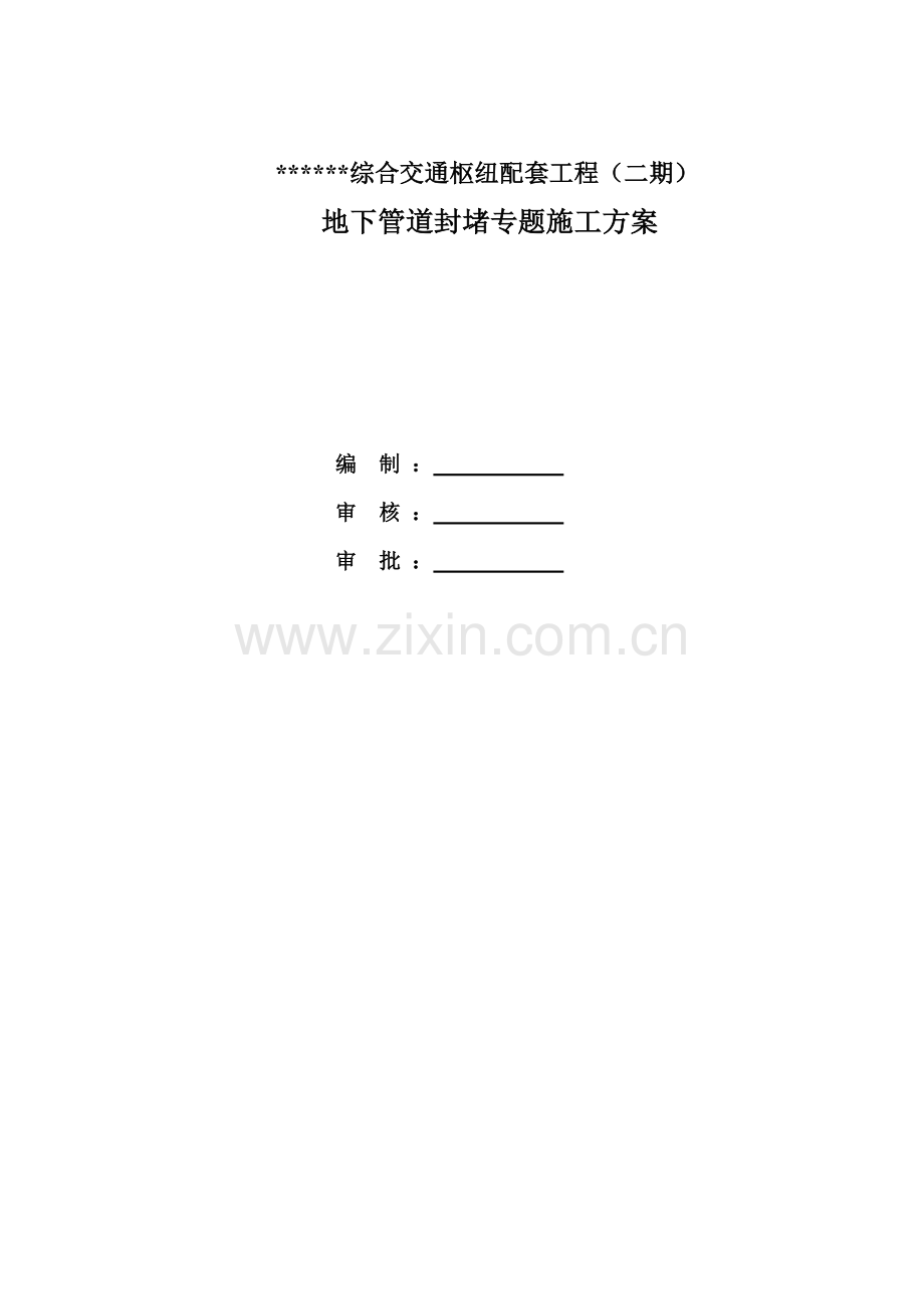 地下管道封堵专业方案.doc_第1页