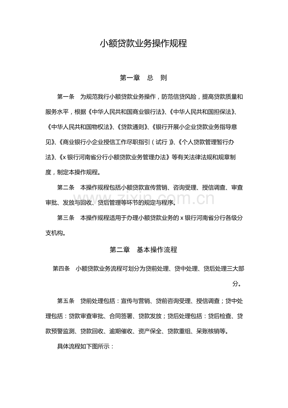 小额贷款业务操作规程-模版.docx_第1页