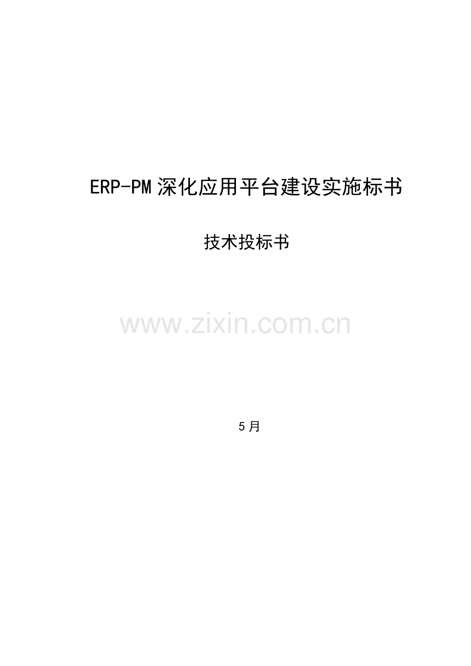 ERP-PM深化应用平台建设实施技术投标书模板.doc_第1页