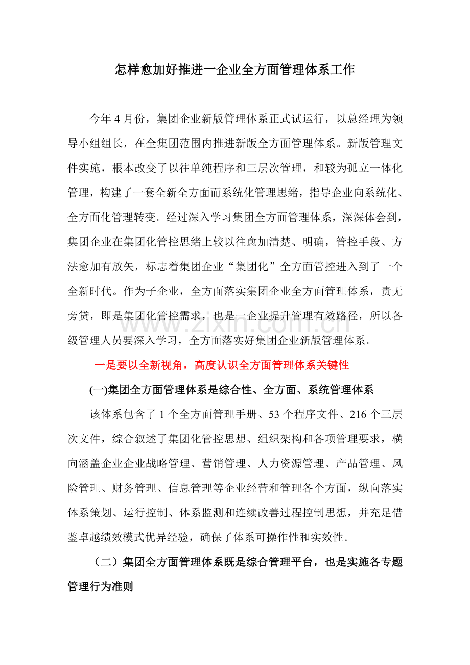 一公司标准体系推进工作如何推进.doc_第1页