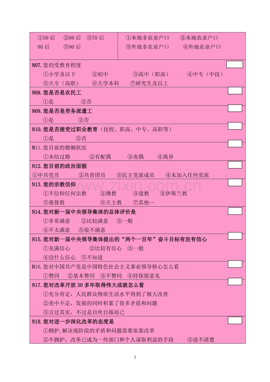 职工队伍素质状况调查问卷.doc_第2页