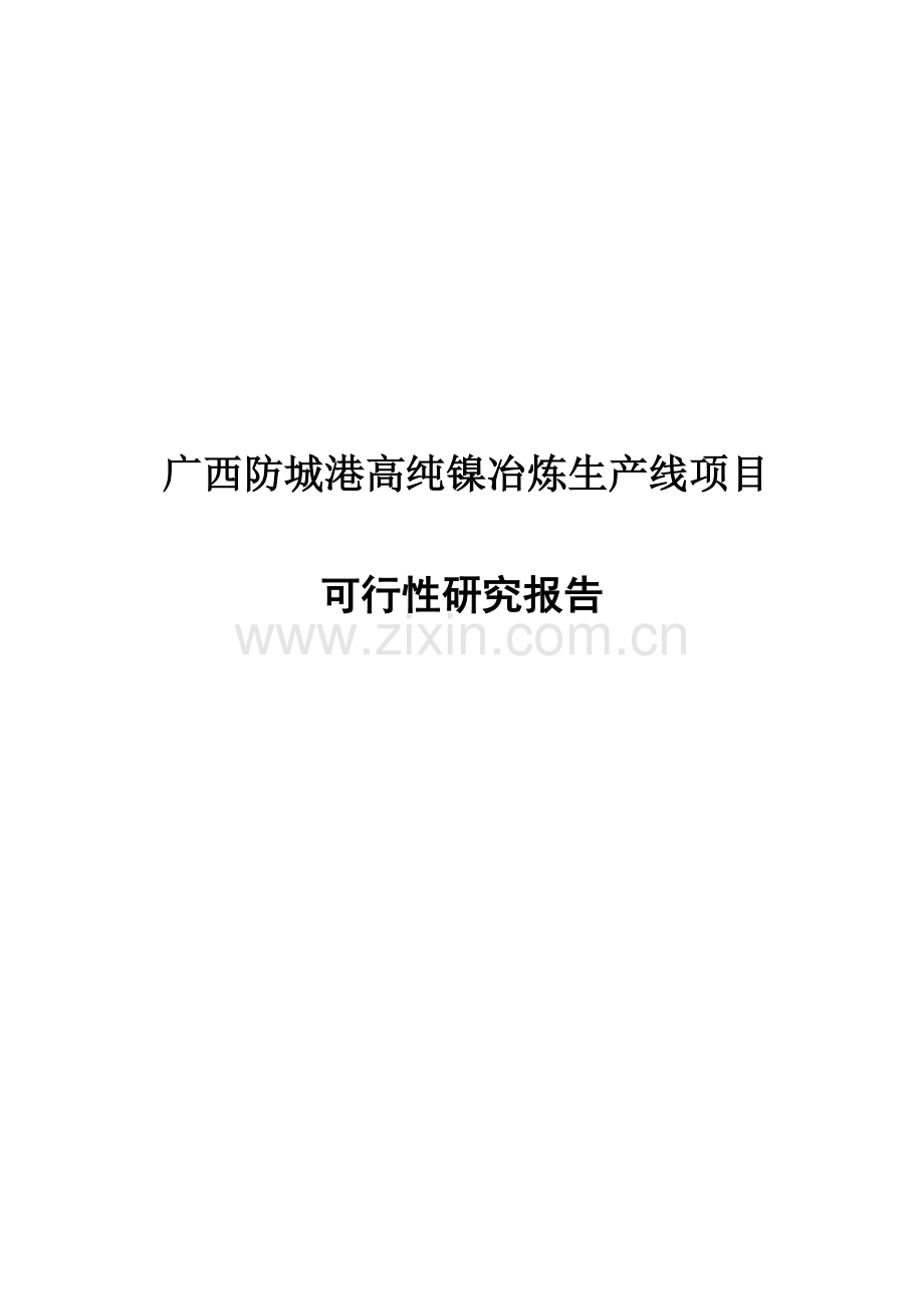 高纯镍冶炼生产线项目可行性研究报告.doc_第1页
