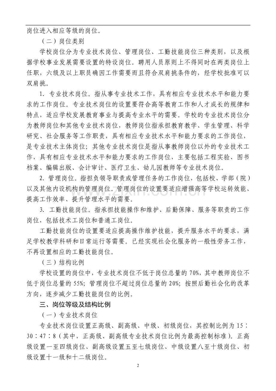 师范大学岗位设置与聘用办法模版.doc_第2页