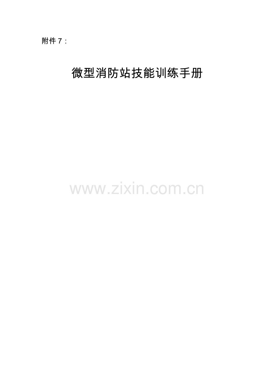 微型消防站技能训练手册模板.doc_第1页