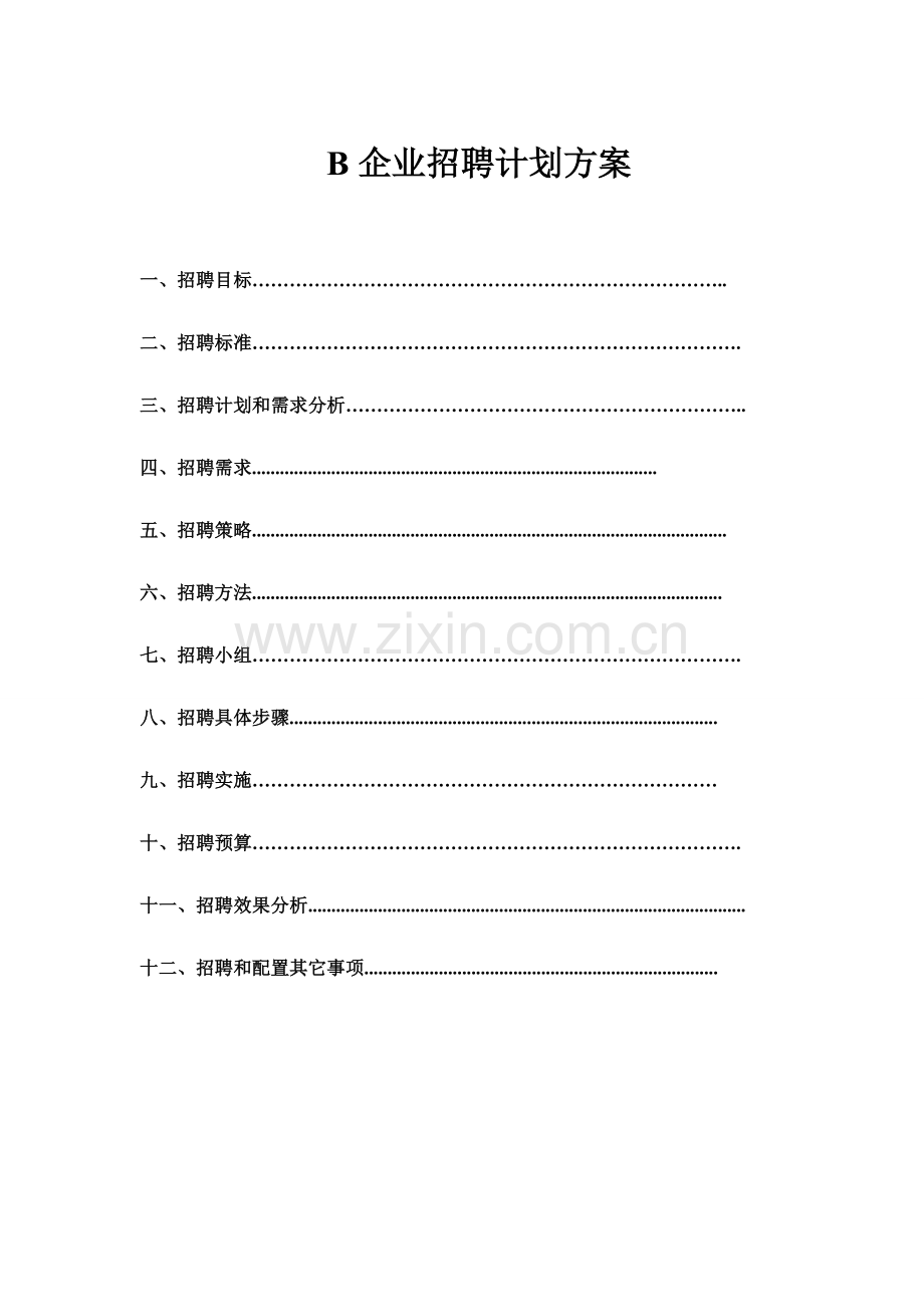 B公司招聘专题计划专项方案.doc_第1页