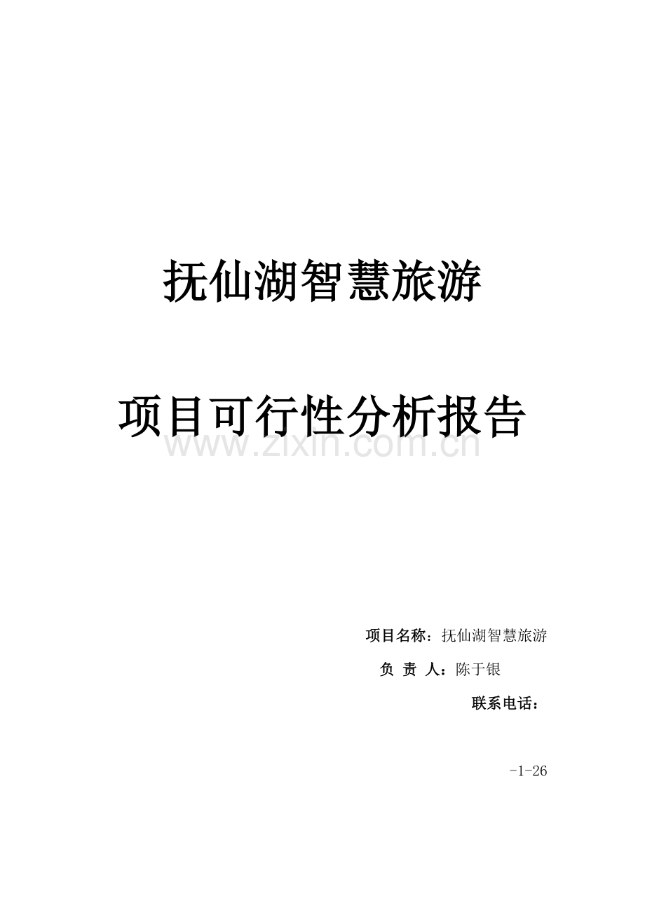 抚仙湖智慧旅游综合项目可行性分析报告.doc_第1页