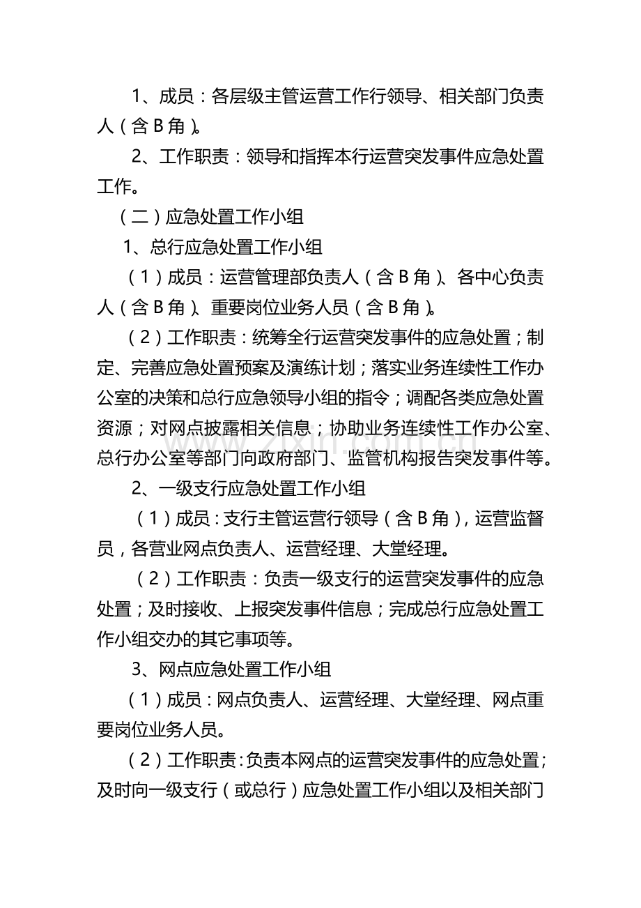 银行运营业务条线专项应急预案.docx_第2页