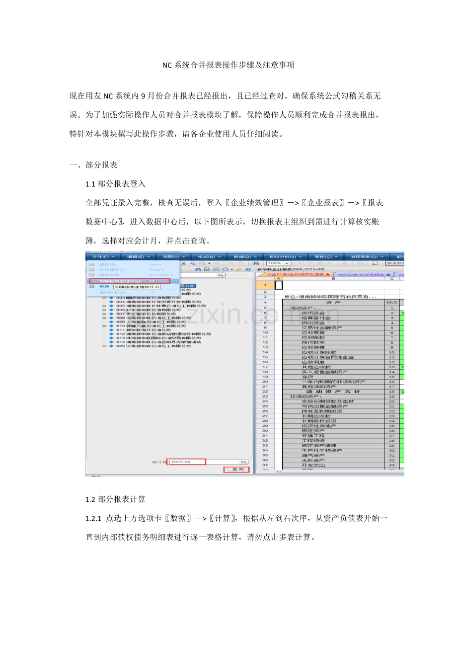 NC系统合并报表操作作业流程及注意项目.docx_第1页