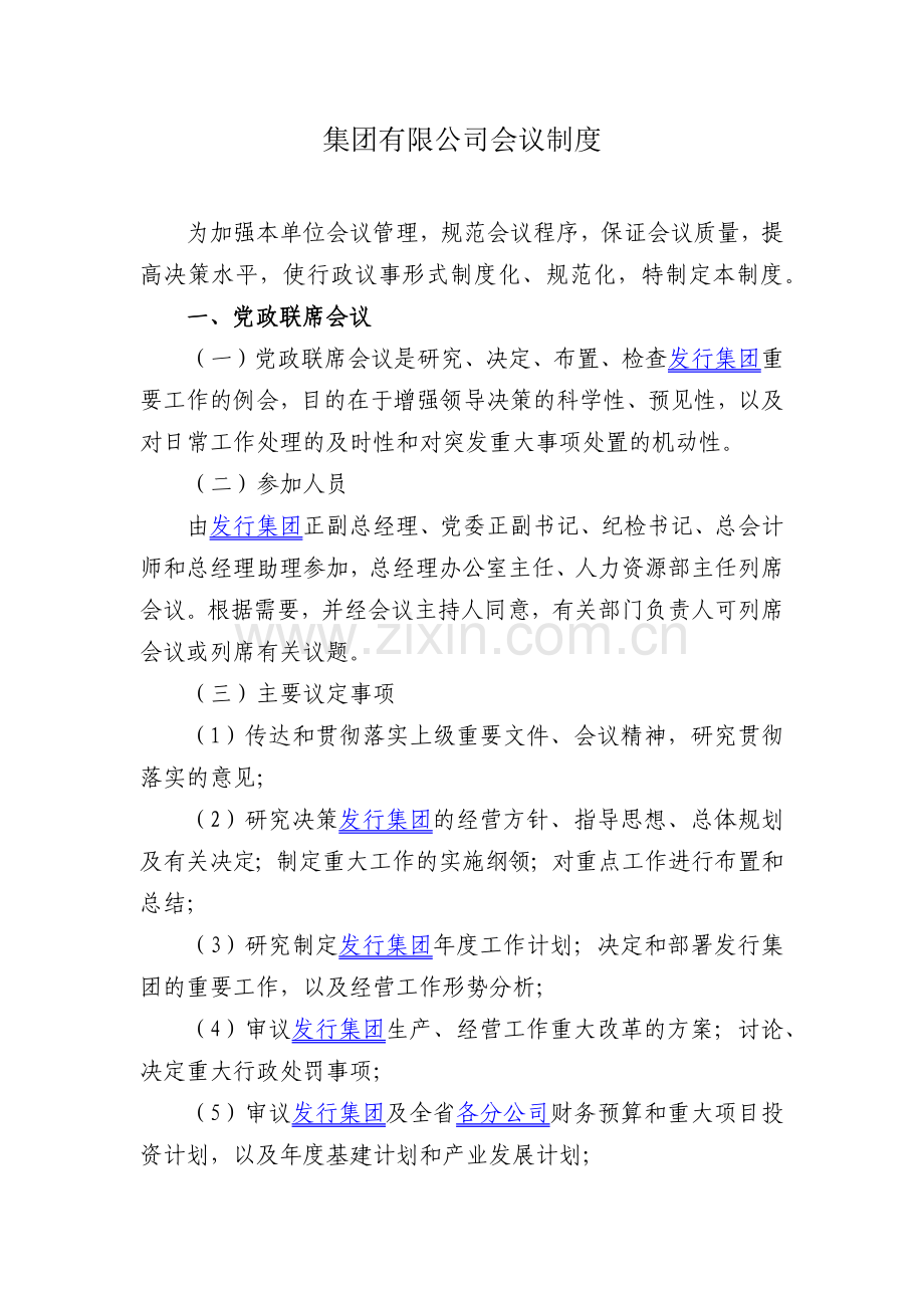 集团有限公司会议制度模版.docx_第1页