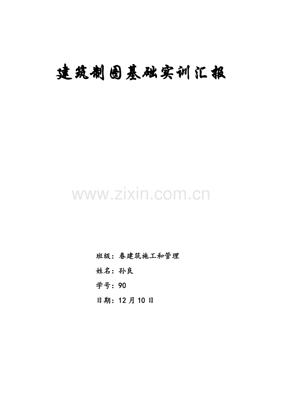 建筑工程制图基础实训总结报告.doc_第1页