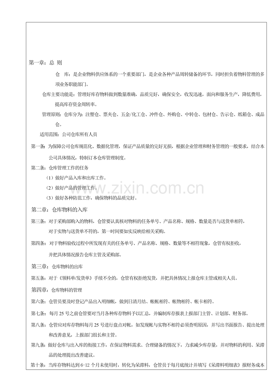 仓库规章制度及流程.doc_第1页