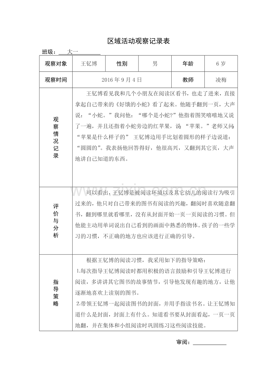 区域活动观察记录表.docx_第1页