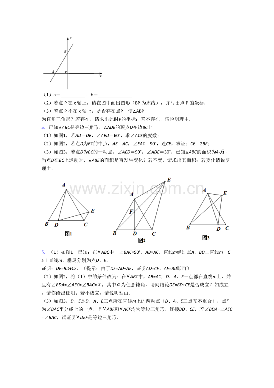 八年级上学期压轴题模拟数学综合检测试卷含答案.doc_第2页