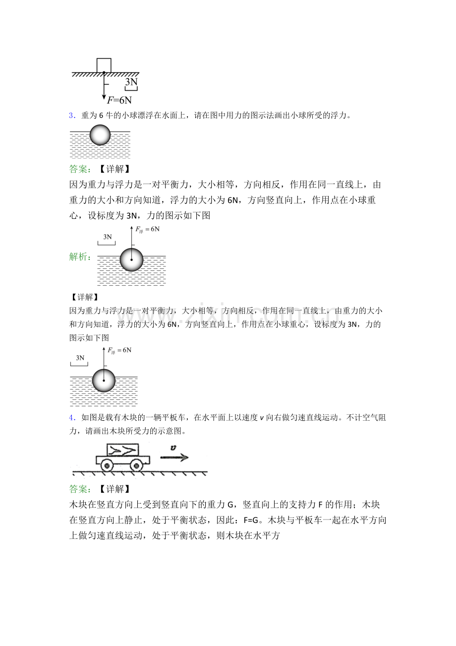 八年级物理下册作图题试卷模拟训练(Word版含解析).doc_第2页