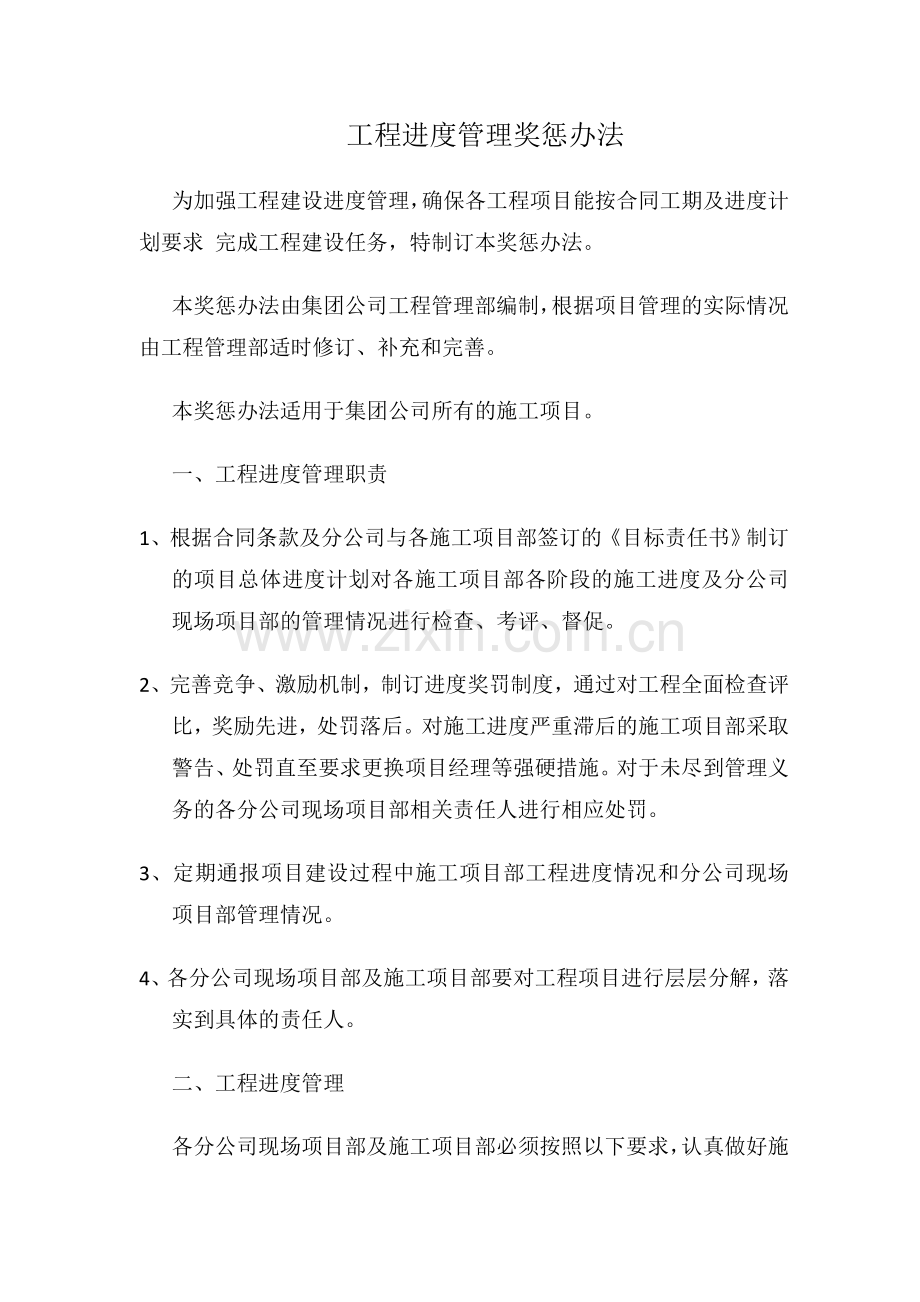 工程进度管理奖惩办法.doc_第1页