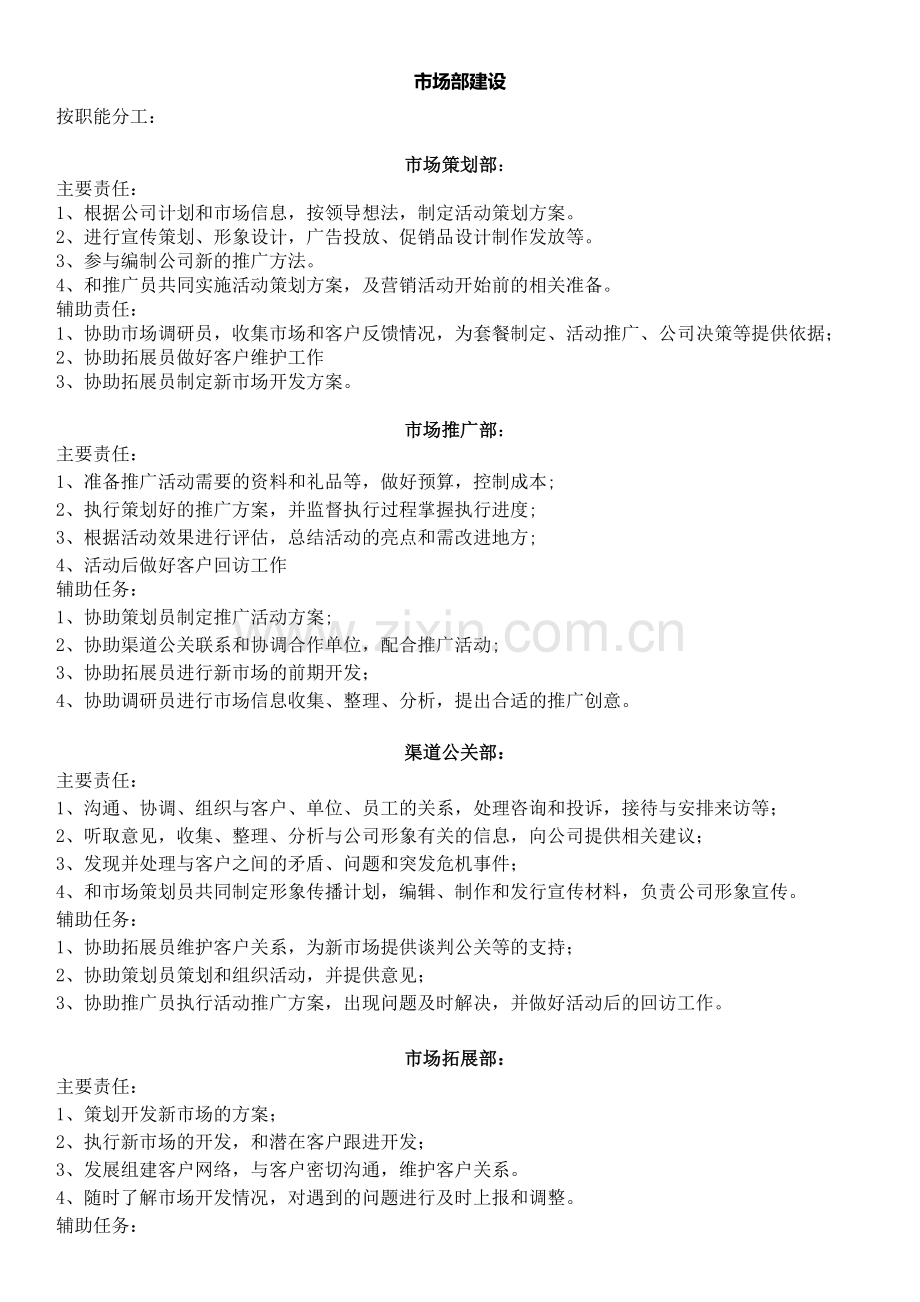 市场部建设及组织架构.docx_第1页