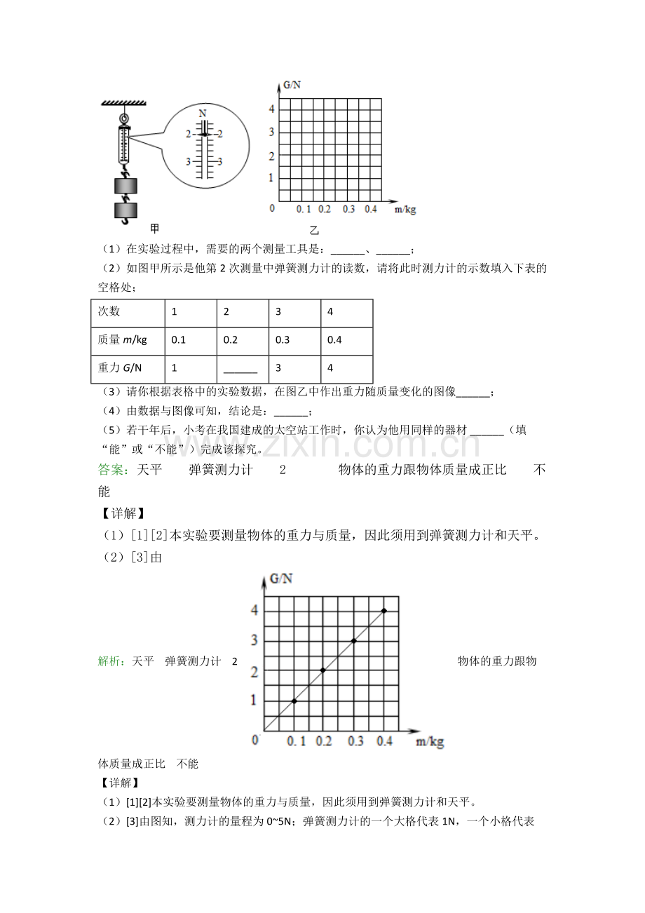 人教版八年级实验题试卷测试题(Word版含解析).doc_第2页