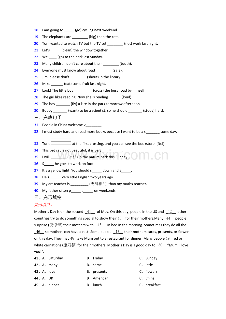 海南省海口市寰岛实验小学英语六年级小升初期末复习试卷.doc_第2页