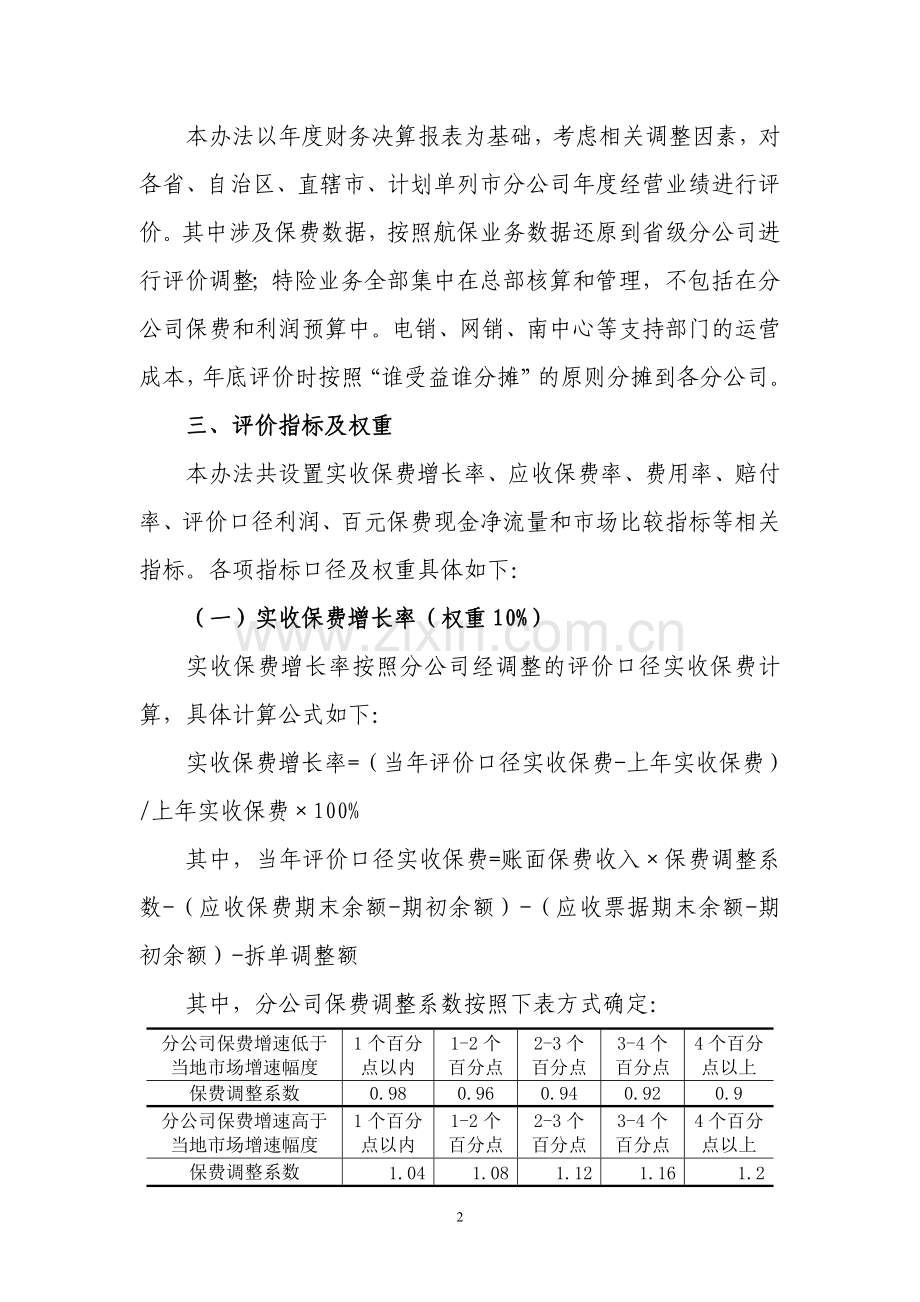 2011年省级分公司经营绩效分类评价办法.doc_第2页