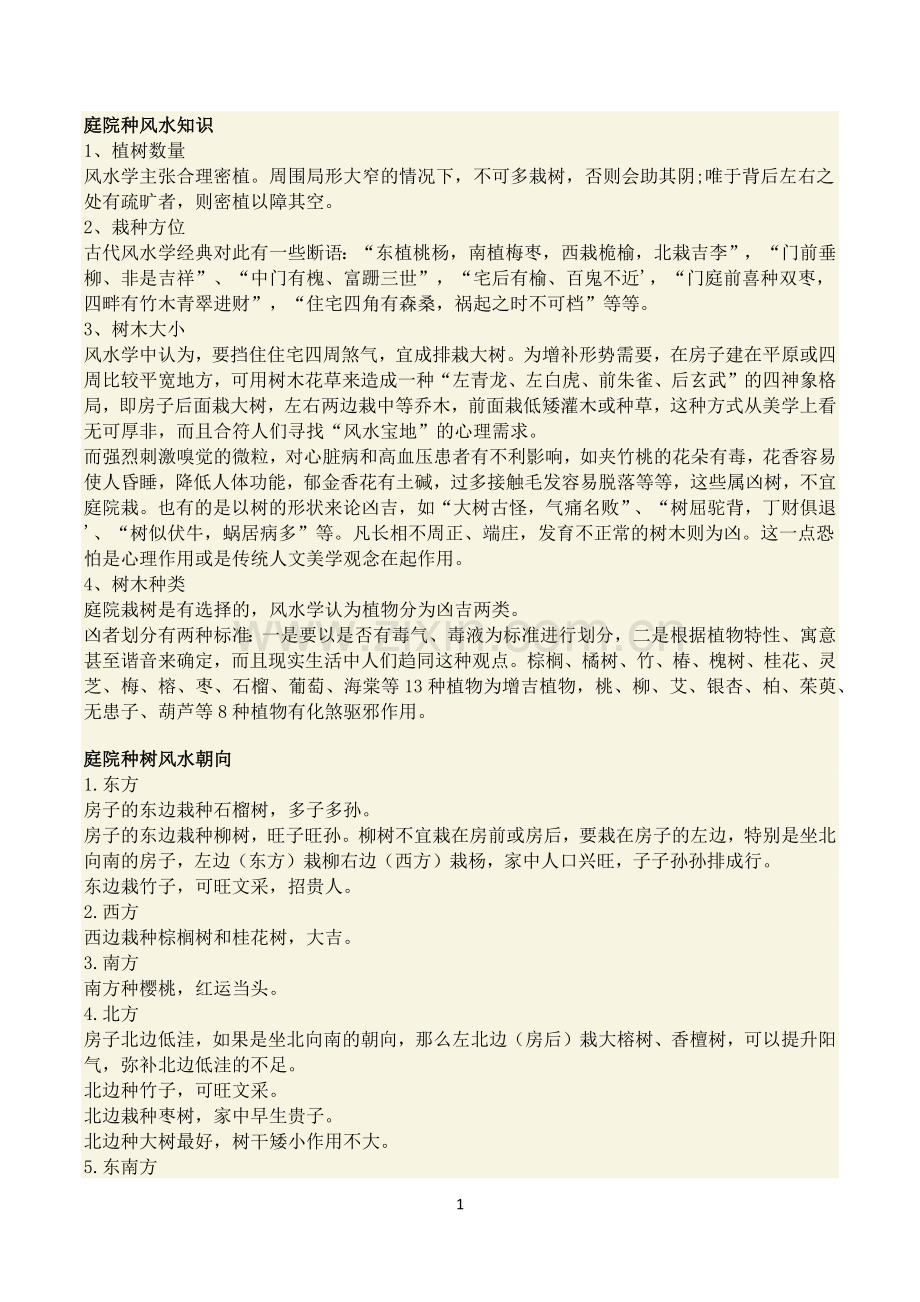 庭院种风水知识.docx_第1页