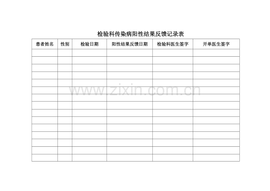 化验室、放射科传染病阳性结果反馈记录表.doc_第1页