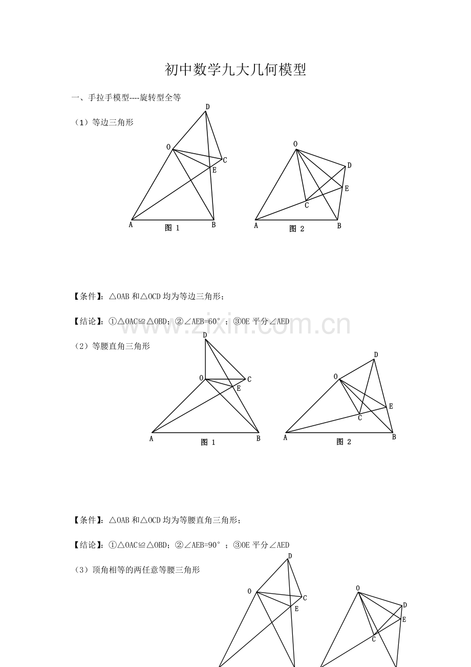 初中数学九大几何模型.docx_第1页