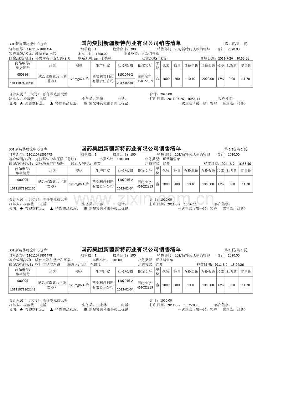 国药集团新疆新特药业有限公司销售清单.doc_第2页