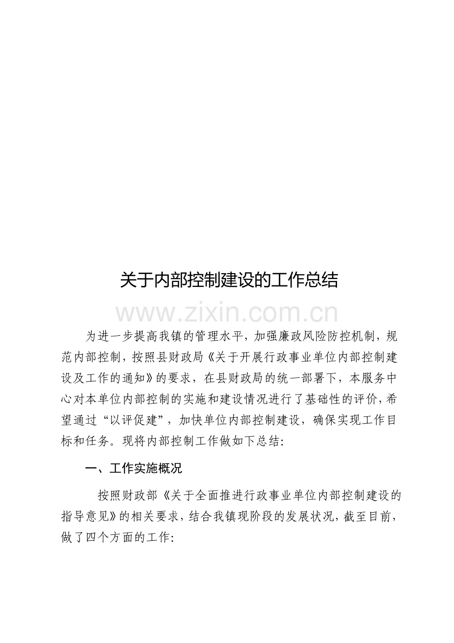 内控工作总结.docx_第1页