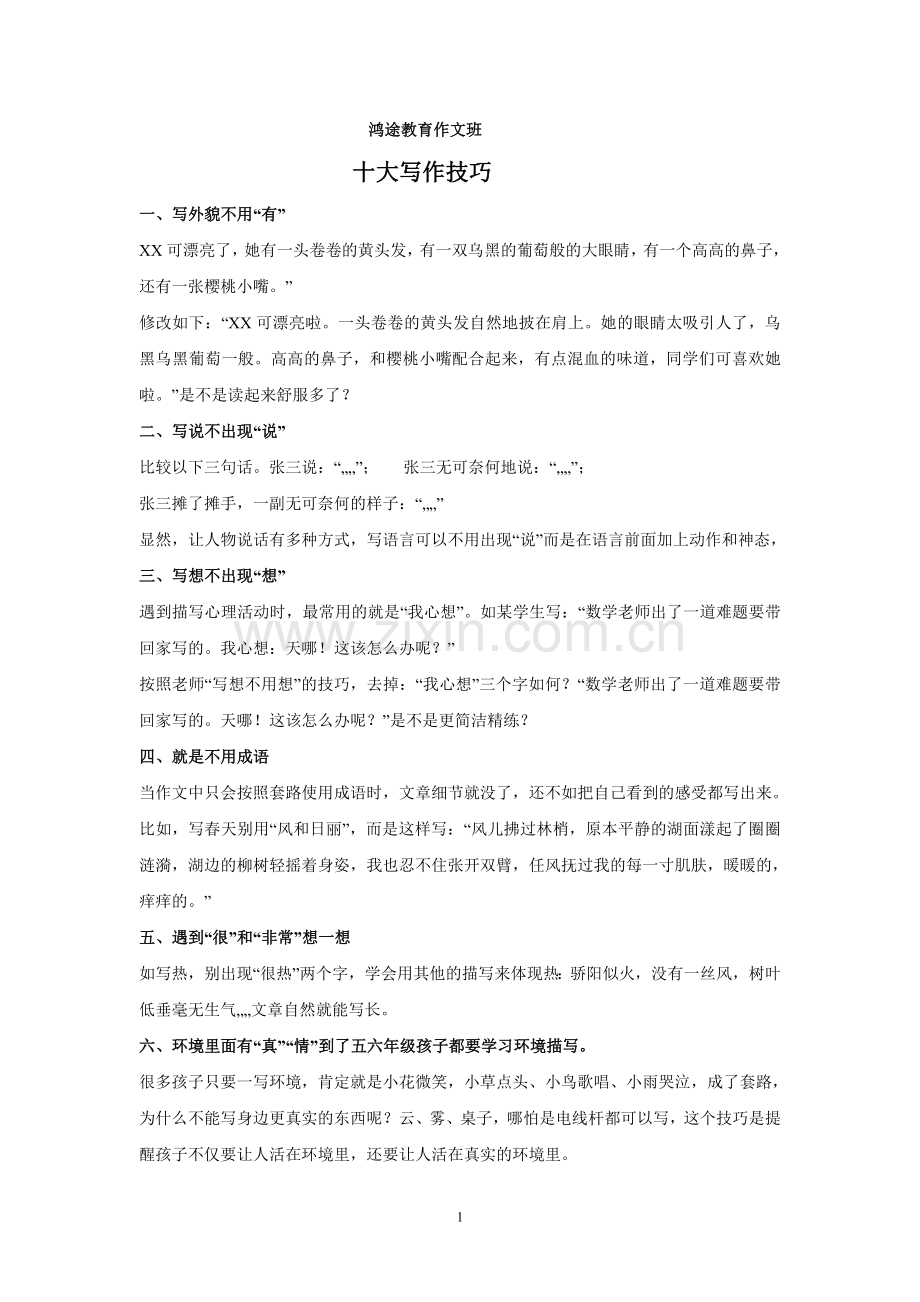 写作十大技巧.doc_第1页