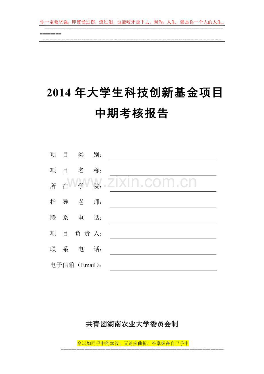 科创基金中期考核模板..doc_第1页