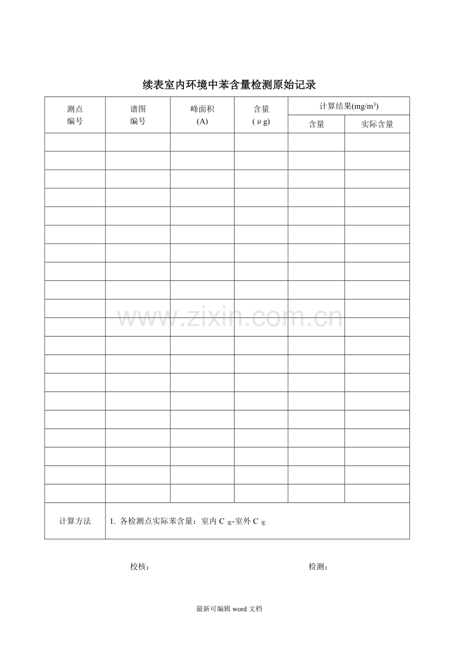 室内空气检测苯记录.doc_第2页