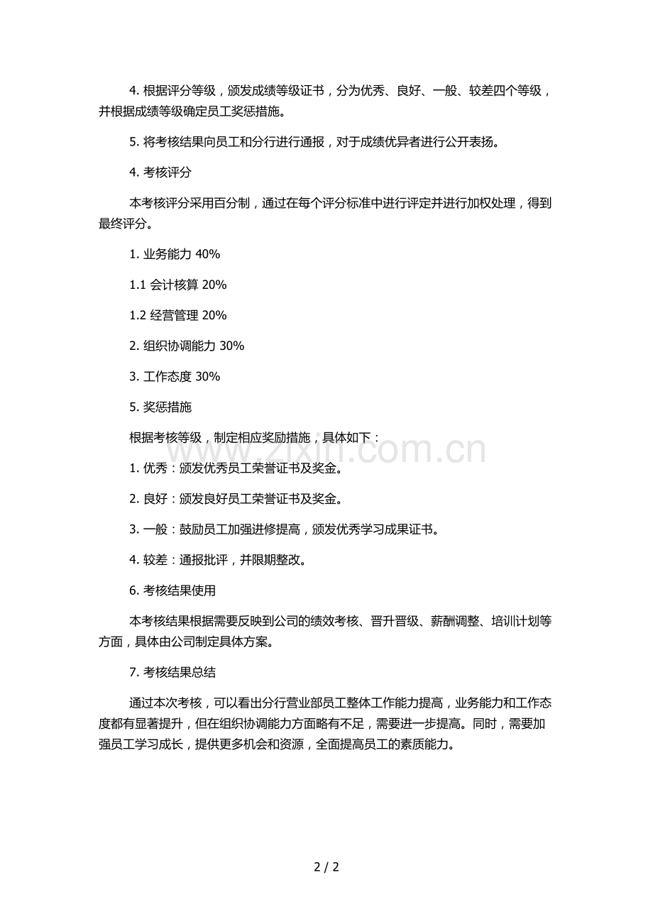 分行营业部会计岗位履职考核办法.docx_第2页