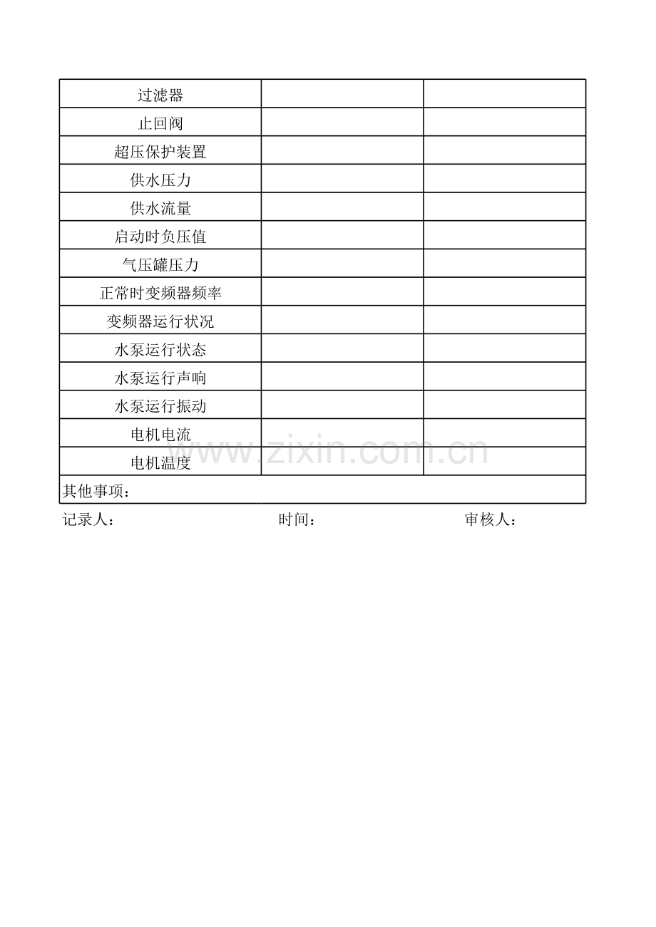 组合式供水设备现场查验记录表.xls_第2页