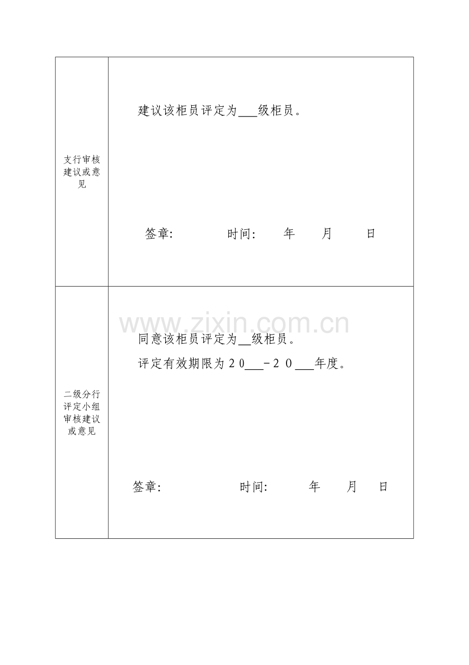 银行＊分行柜员等级评定表模版.doc_第2页