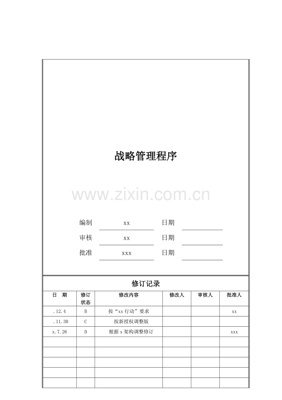 房地产公司战略管理程序模版.doc_第1页