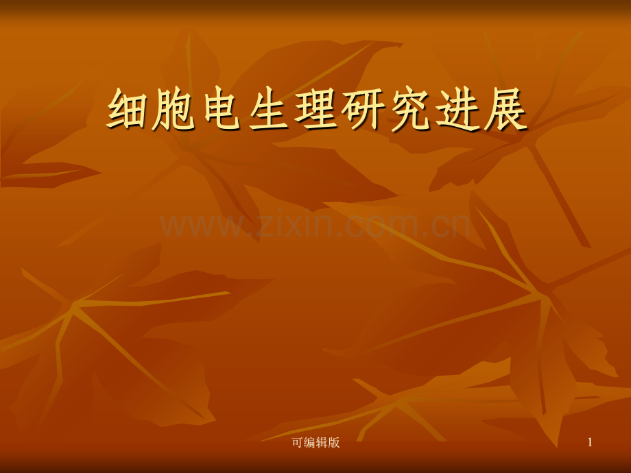 细胞电生理研究进展.ppt_第1页