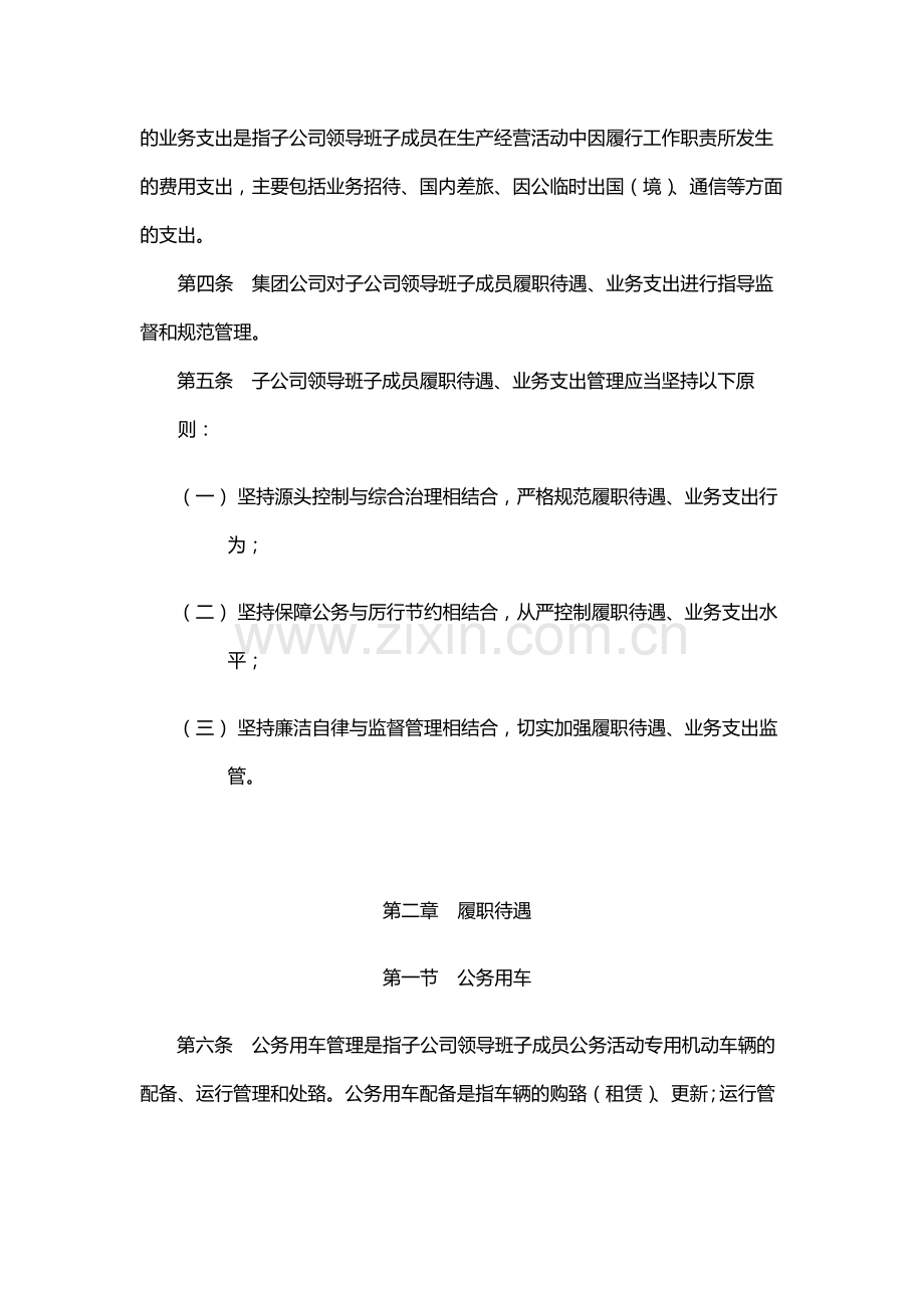 国有公司子公司领导班子成员履职待遇、业务支出管理暂行模版.docx_第2页