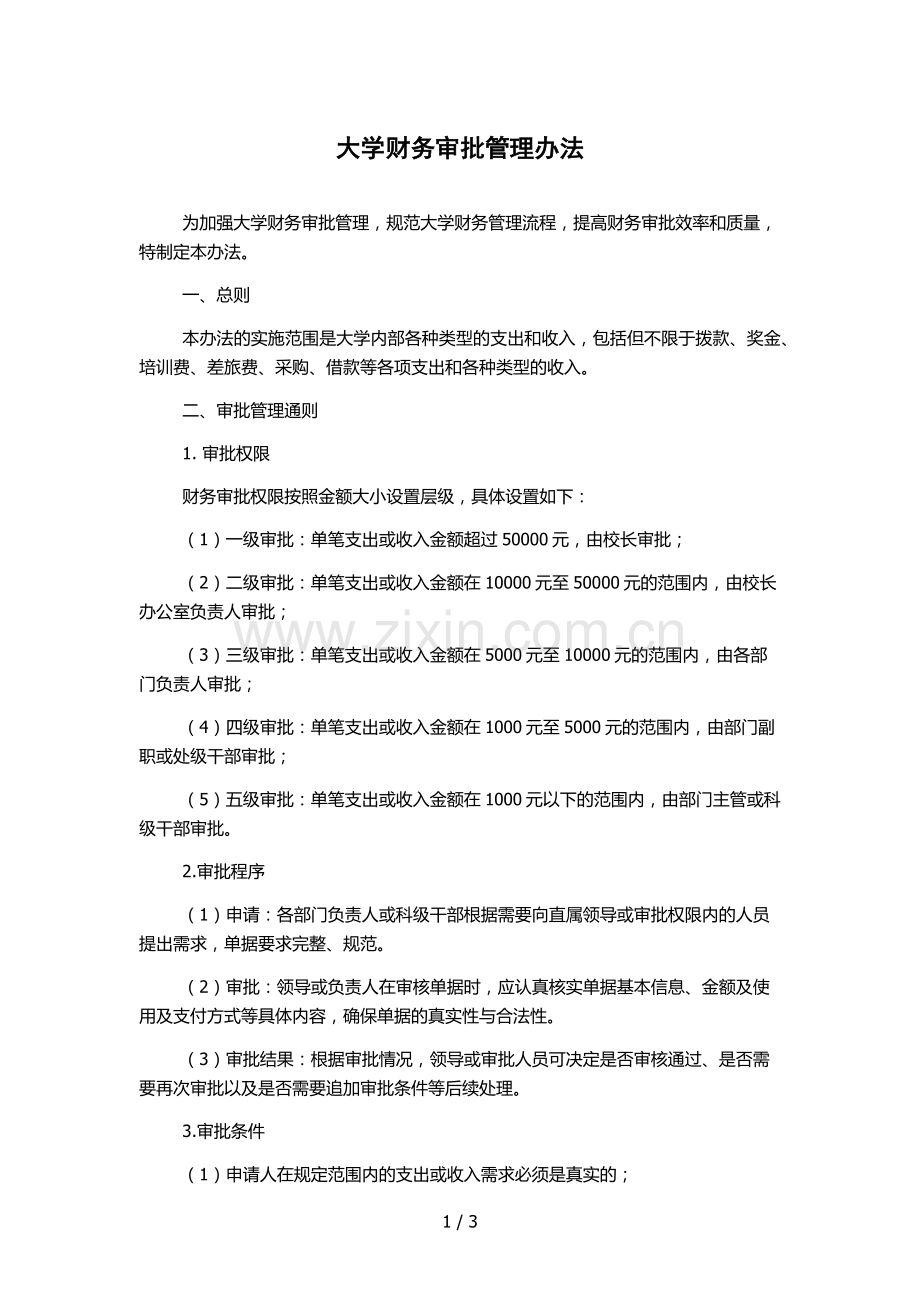 大学财务审批管理办法.docx_第1页