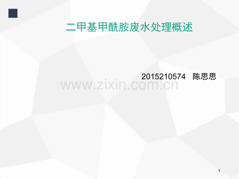 二甲基甲酰胺废水处理.ppt_第1页