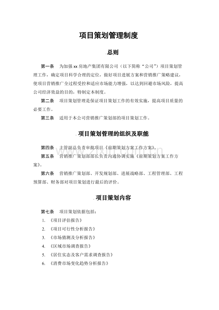房地产公司项目策划管理制度.docx_第1页