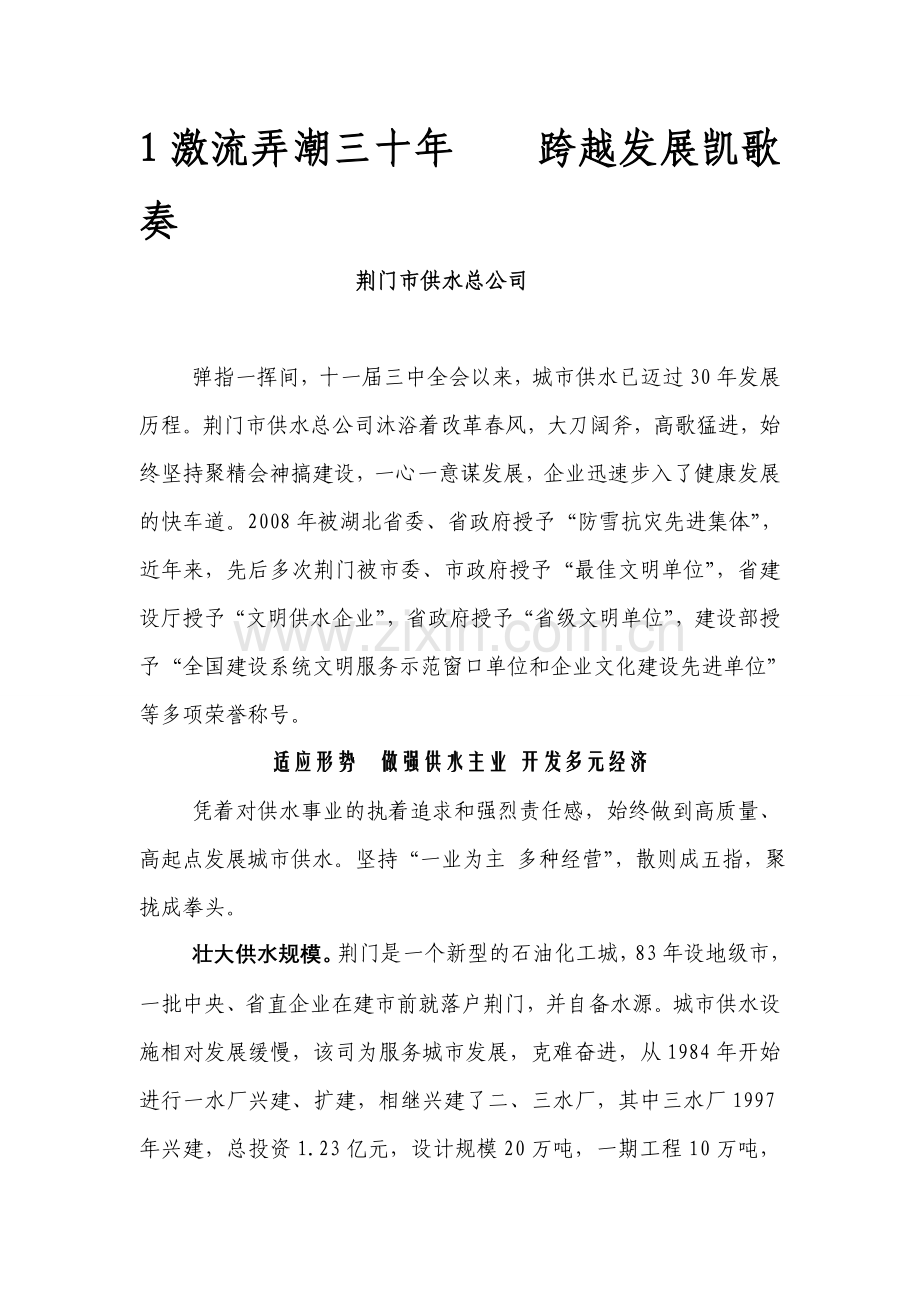 1激流弄潮三十年----跨越发展凯歌奏.doc_第1页