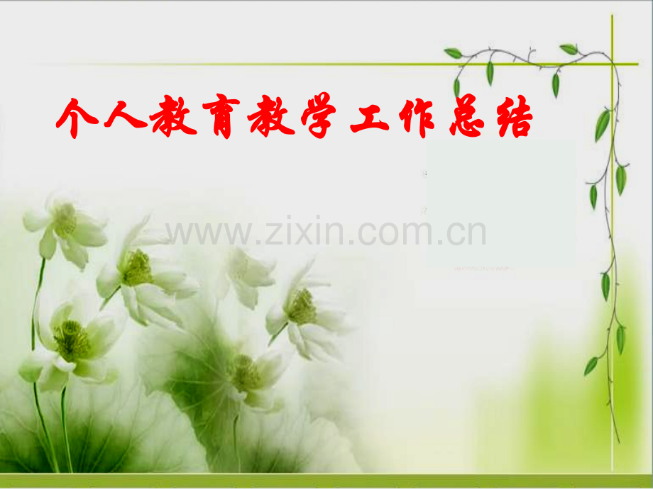 个人教学工作总结.ppt_第1页